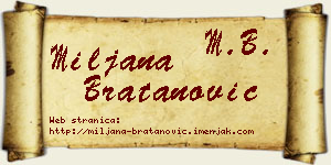 Miljana Bratanović vizit kartica